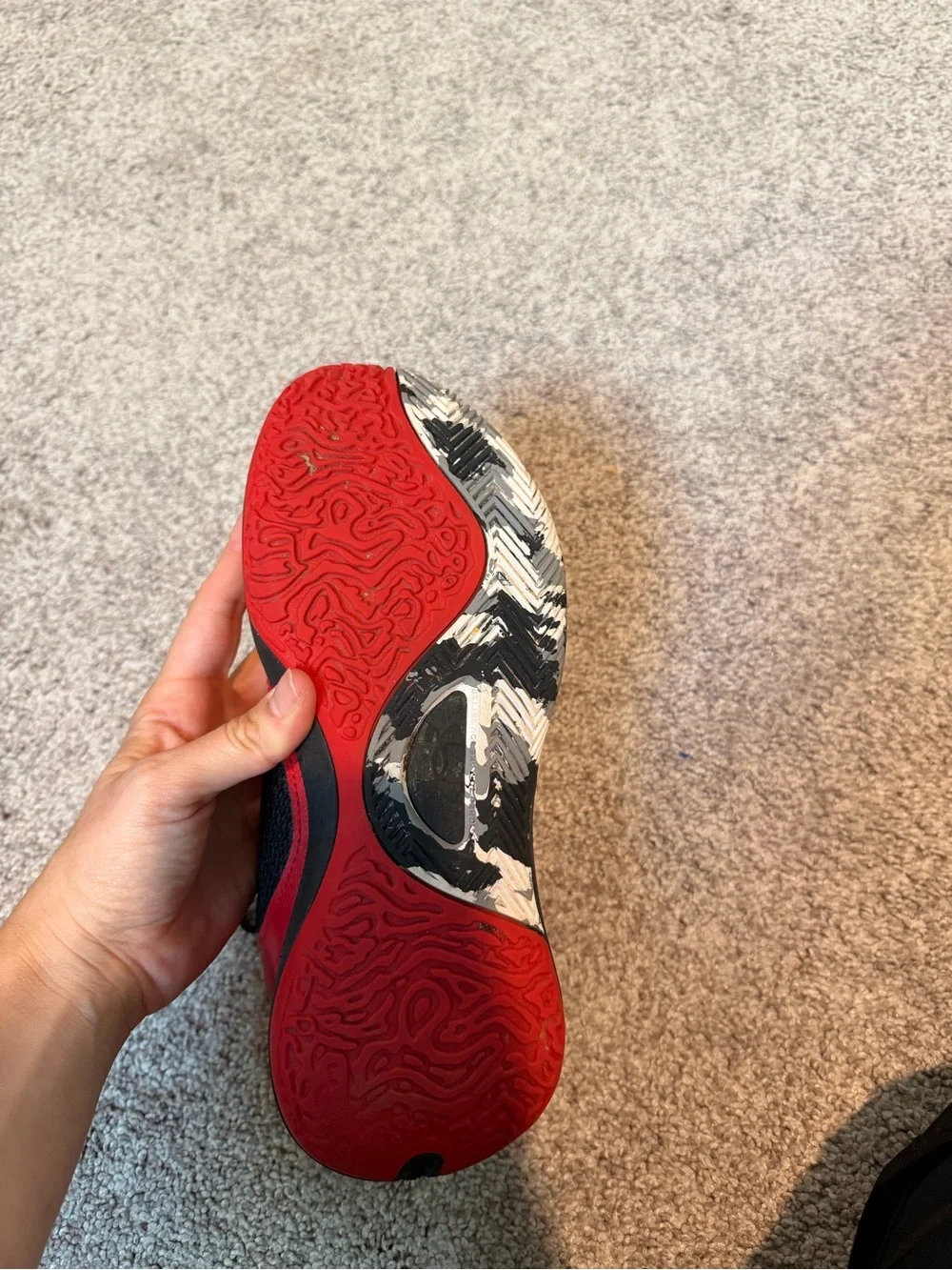 Under Armour Red and Black Boy's Athletic Sneakers